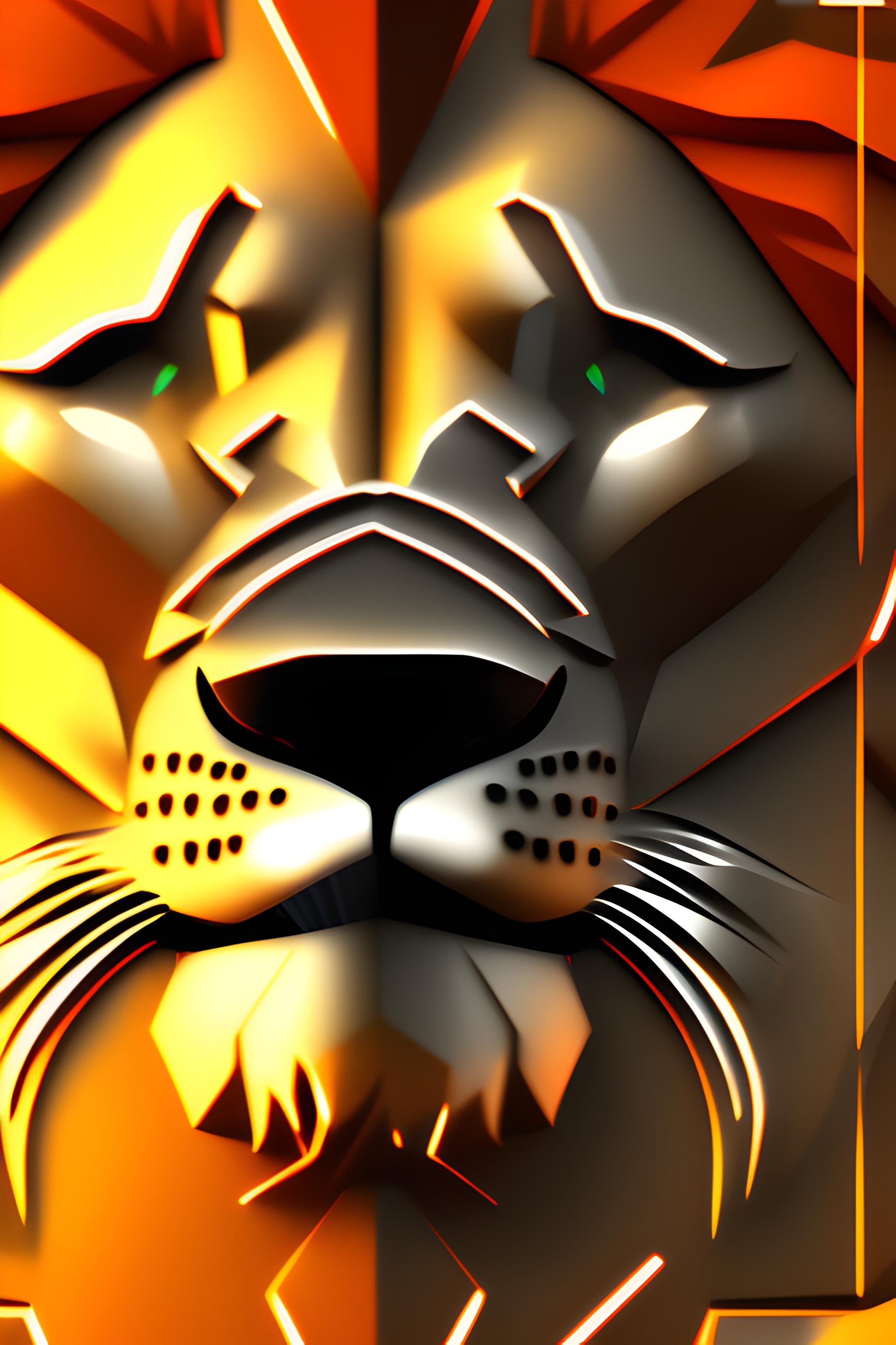 Lion head gaming logo Royalty Free Vector Image